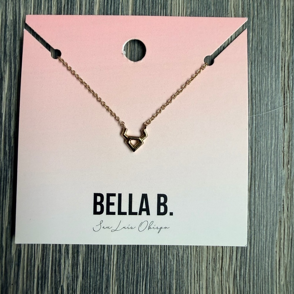 Taurus Zodiac Symbol Charm Necklace in Gold